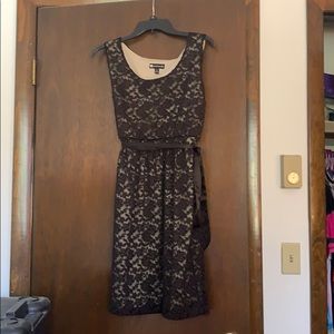 Valerie Bertinelli short lace overlay black dress